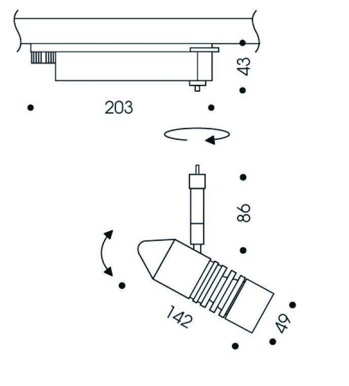 LED-Anbaustrahler 11W A LITTLE BIT MORE 2700K Konv 1LED 1000lm Alu IP20 sw mt