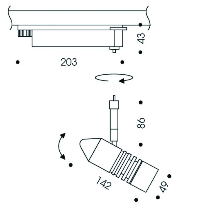 LED-Anbaustrahler 11W A LITTLE BIT MORE 3000K Konv 1LED 1000lm Alu IP20 sw mt