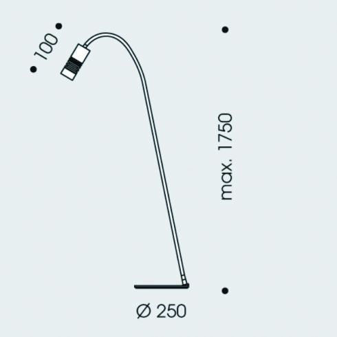 LED-Stehleuchte 9W A LITTLE BIT 3000K 550lm 1LED elektr.Trafo direkt chr