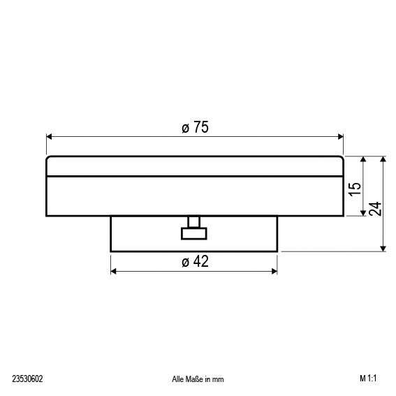 LED-Lampe GX53 6W 3000K 450lm F opal ws 180° AC Ø75x24mm 220-240V