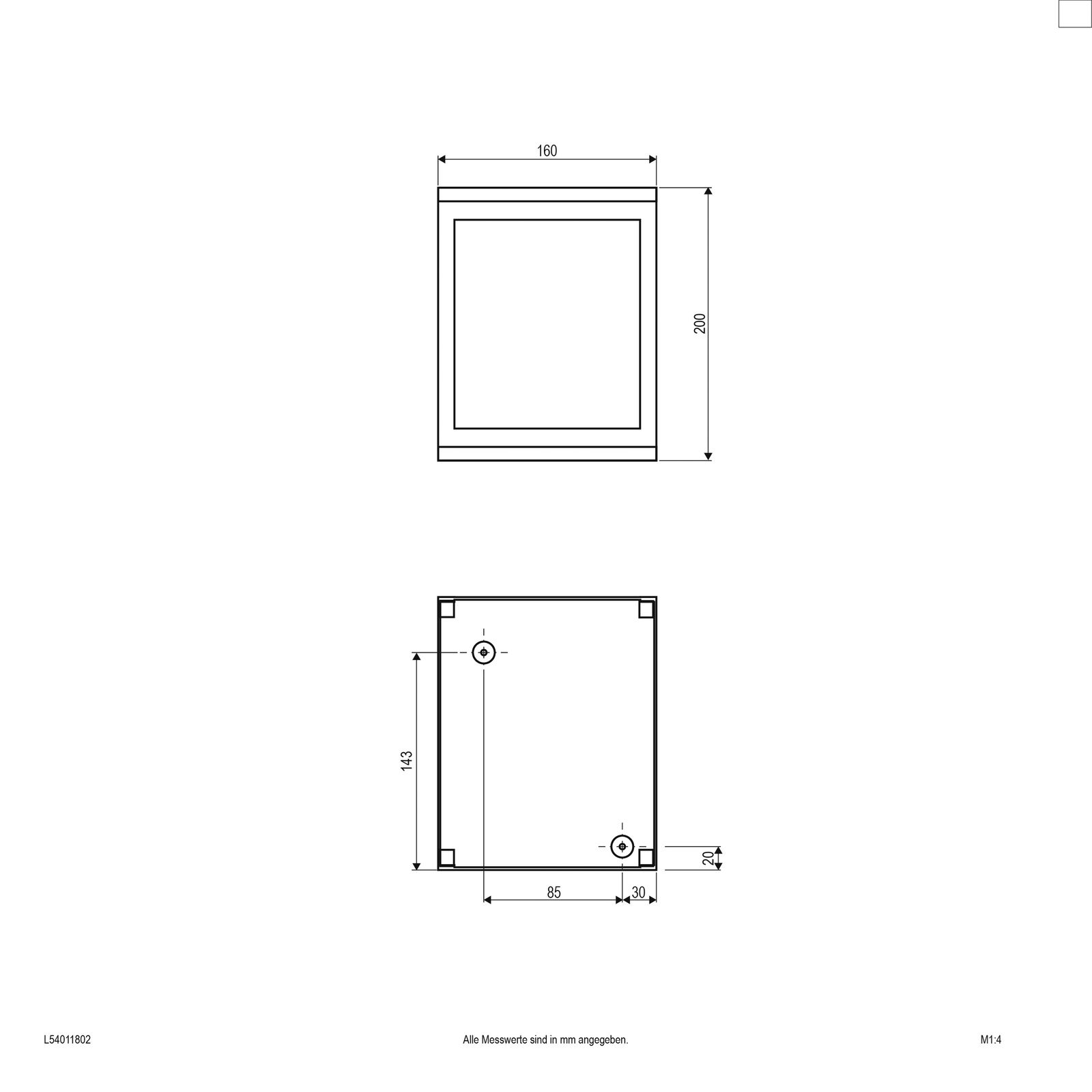 LED-Wandanbauleuchte 6W 3000K 312lm ws Konv IP54 45x200x160mm