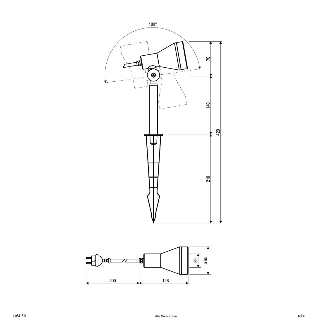 Wegeleuchte 11W GU10 anth Alu Kst_opal IP54 HV