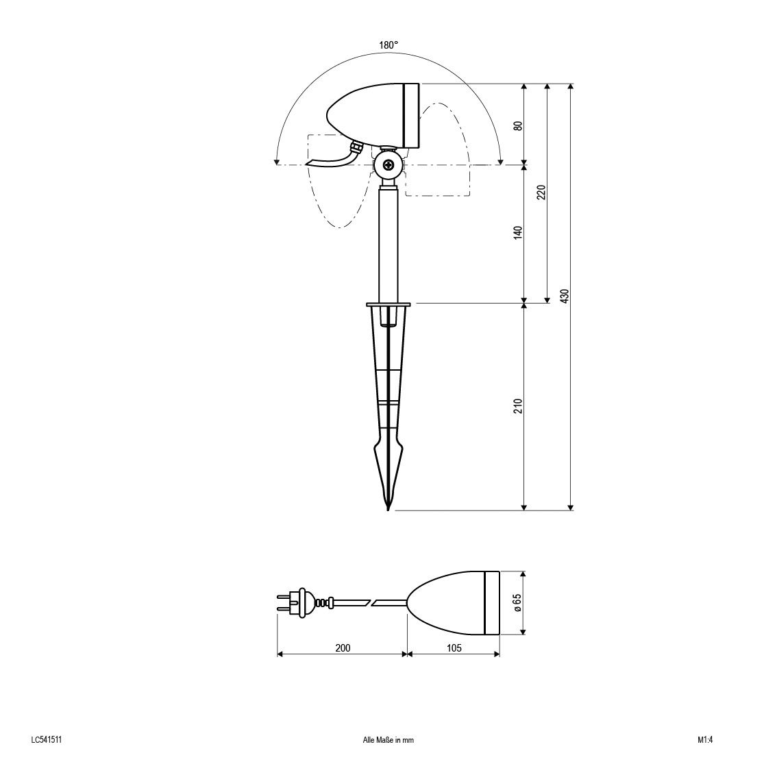 Wegeleuchte 11W GU10 anth Alu Kst_opal IP54 HV