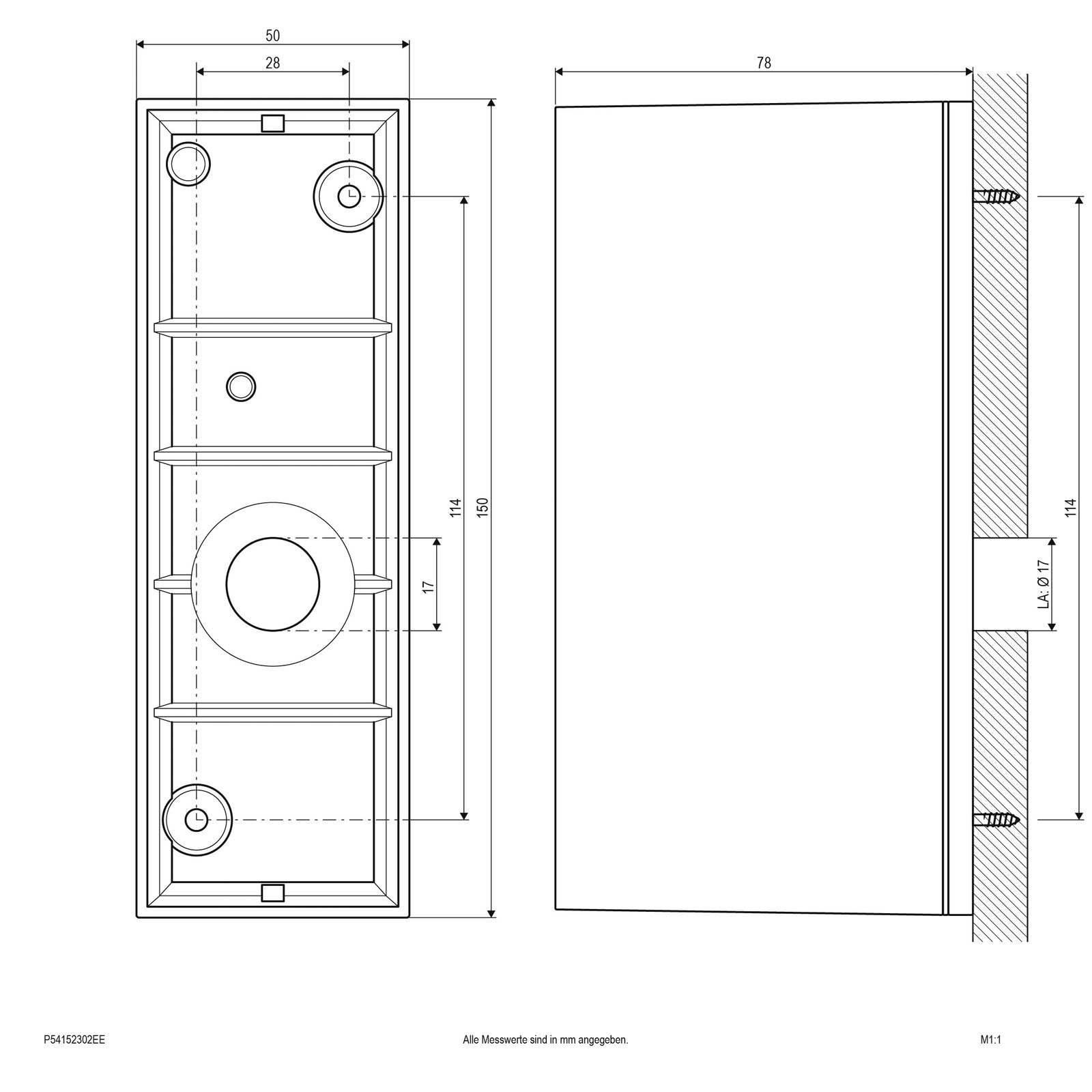 LED-Up/Down Leuchte 6W 3000K 360lm anth Konv IP54 78x50x150mm