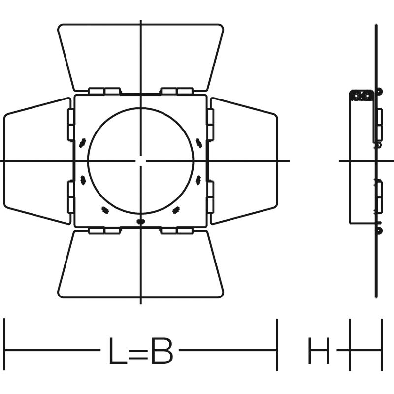 Abblendung sw sym direkt mt Kst 266x266x31mm