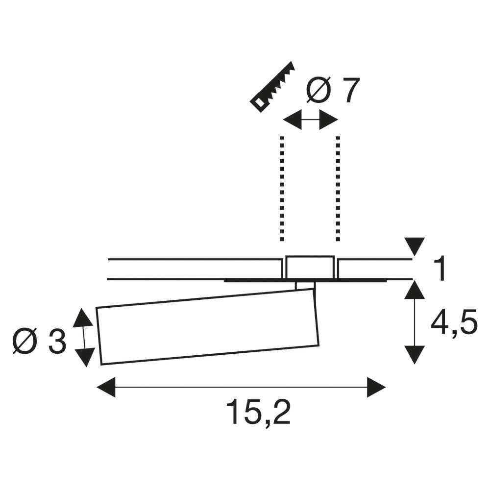 LED-Einbaustrahler 7,5W 3000K 470lm Konv ws mt 1LED Alu IP20 mediumstrahlend
