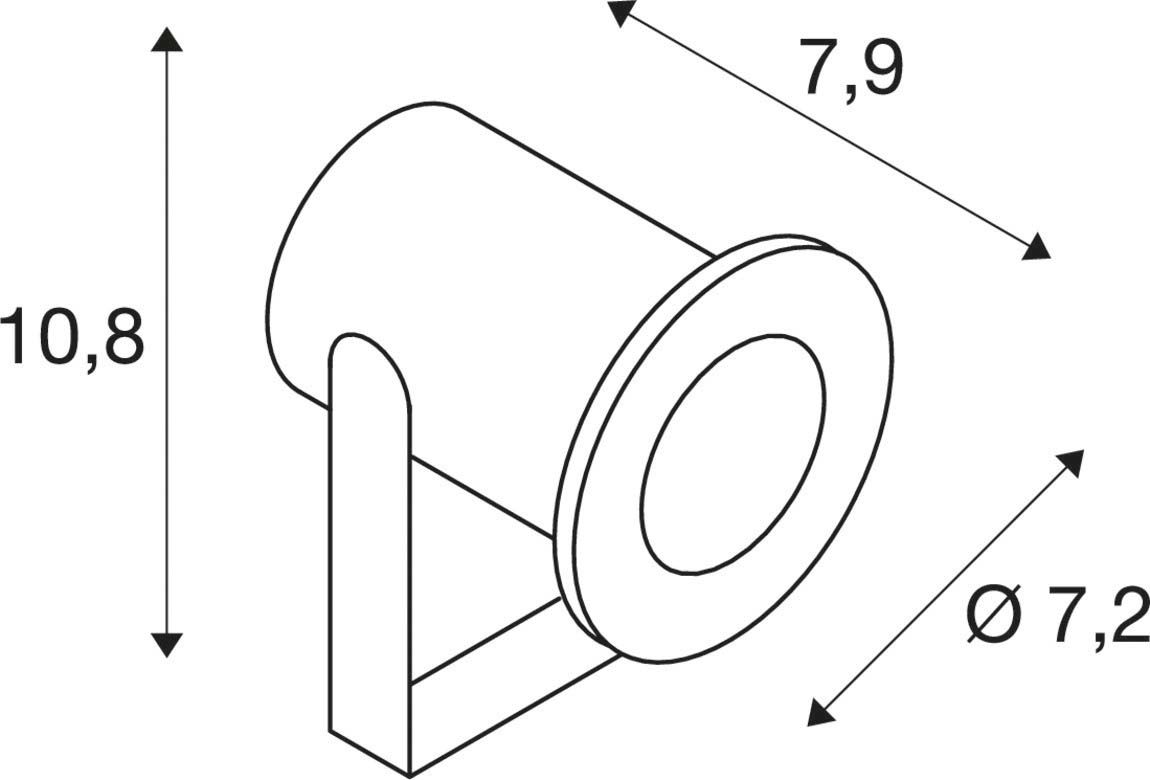 LED-Anbaustrahler 6,5W 3000K 520lm Konv edst mt 1LED IP68 mediumstrahlend