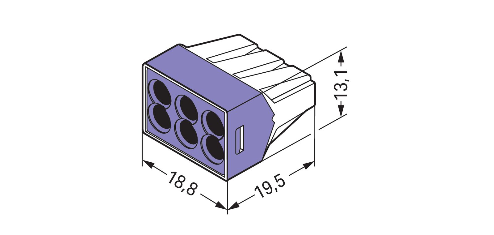 Steckklemme 6f 400V 24A 0,75-2,5qmm f.Massivleit 1,5-2,5qmm