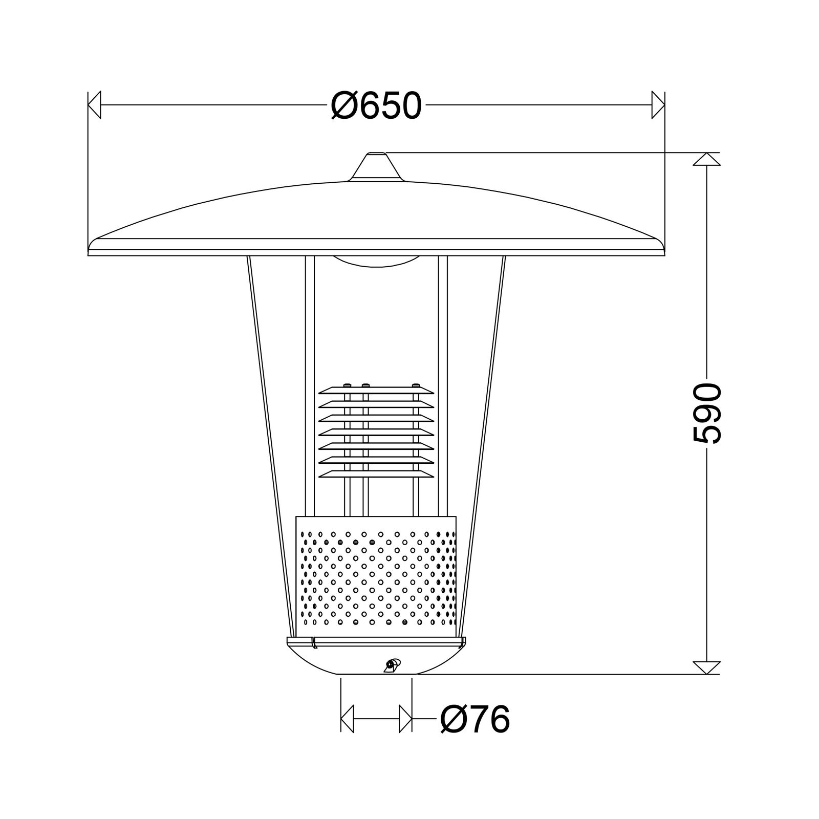 LED-Aufsetzleuchte 26 76mm 4000K 3030lm gr EVG 1LED Alu Kst_tr IP54 II