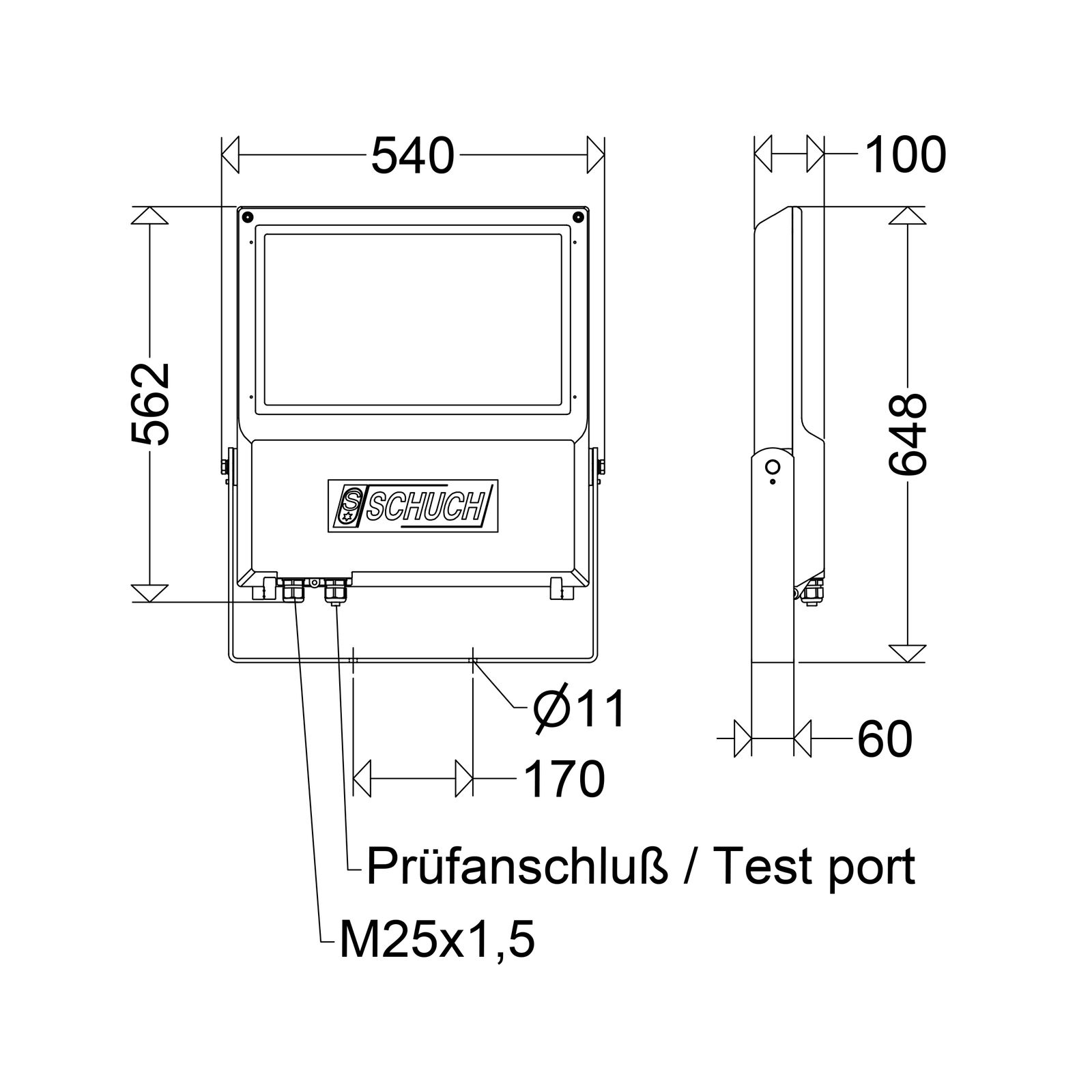 Ex-Anbauleuchte 280W Alu LED 2 22 IP66 43920lm LED austauschbar Schutzklasse:I