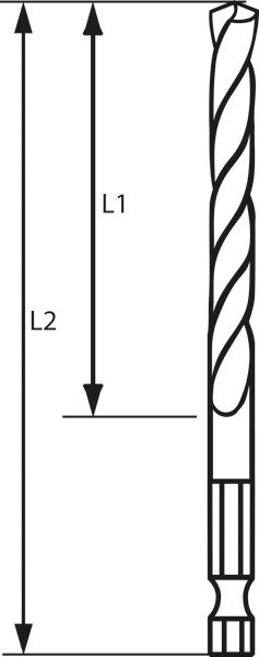 Bohrer Ø8,5mm Sechskant 75/117mm Geeignet für Nichteisen-Metalle