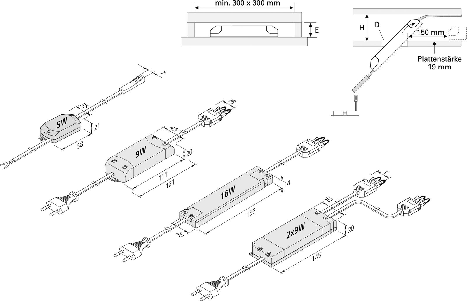 Verbindungskabel sw 2x0,34qmm 1000mm