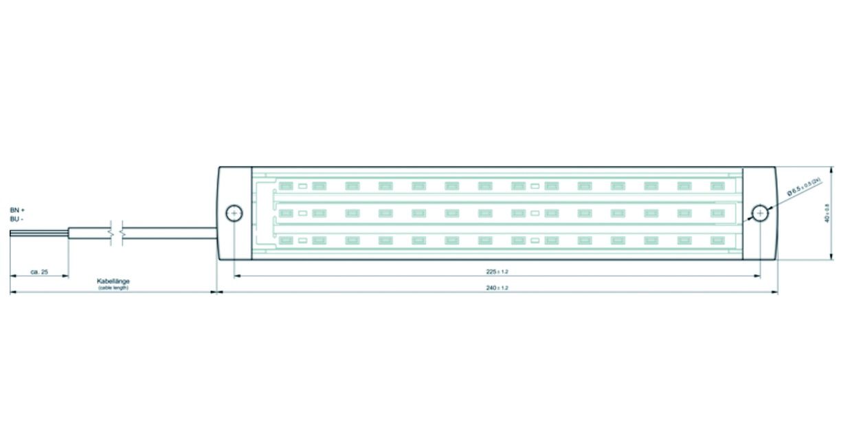 LED-Modul 8,5W 42LED 24V 6500K 711lm 40° 240mm LEDmodul 240x40x8mm DC