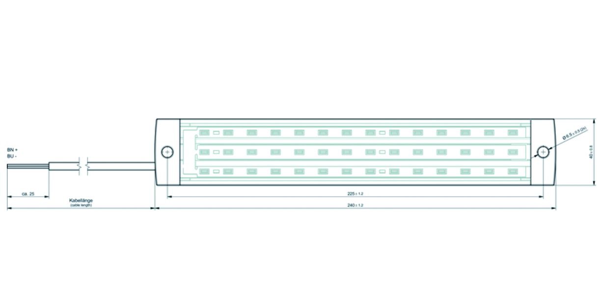 LED-Modul 8,5W 42LED 24V 6500K 711lm 40° 240mm LEDmodul 240x40x8mm DC