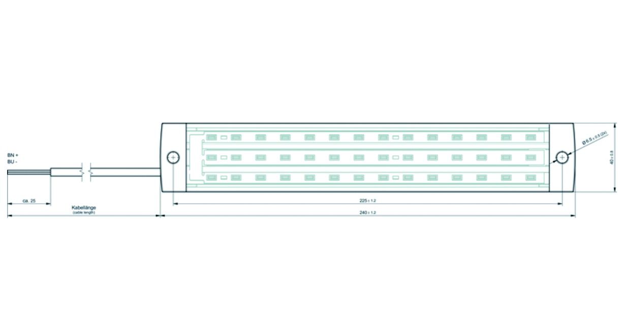 LED-Modul 8,5W 42LED 24V 6500K 711lm 40° 240mm LEDmodul 240x40x8mm DC