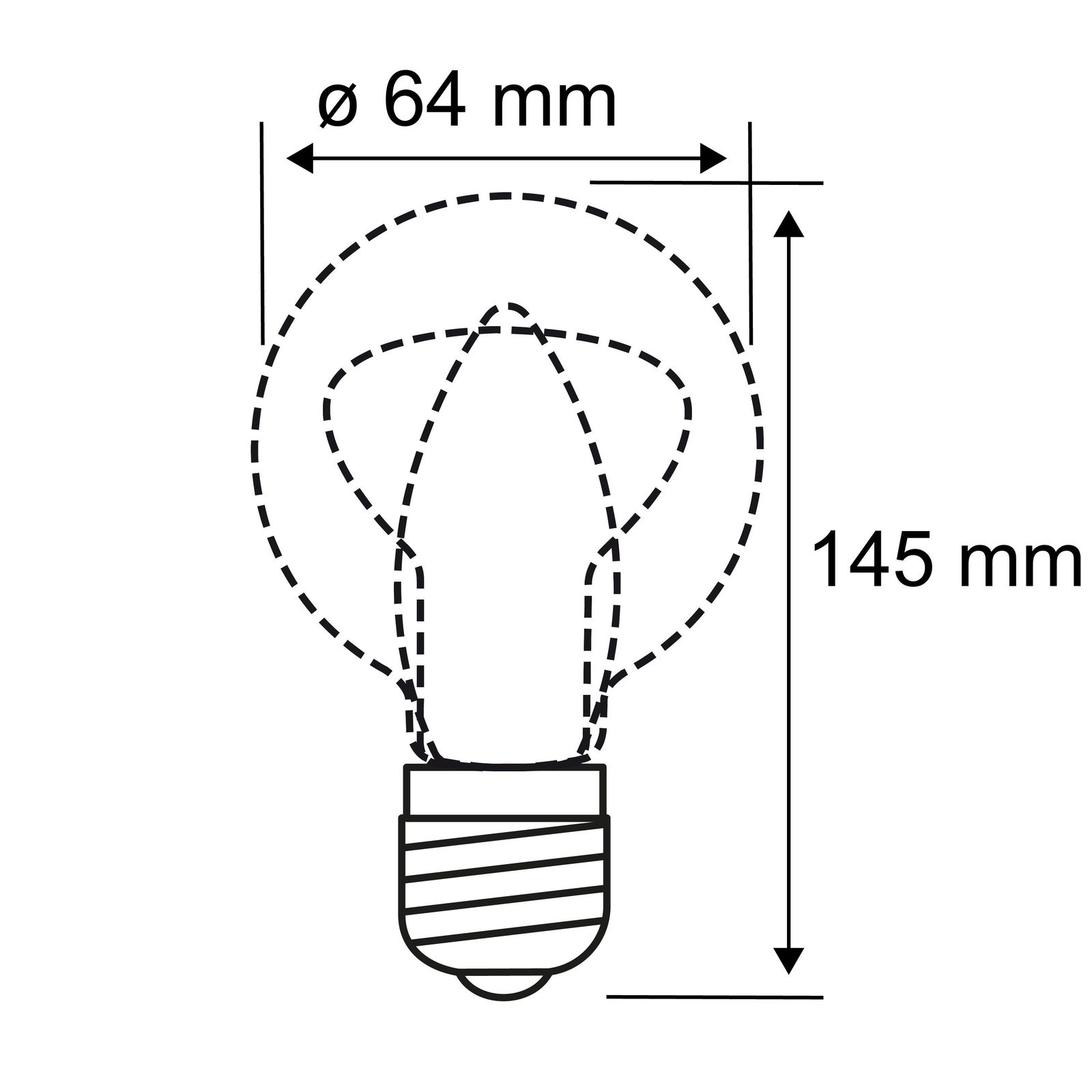 LED-Lampe FM E27 ST64 2,5W go 150lm kl AC Filamentlampe Ø64x145mm 220-240V