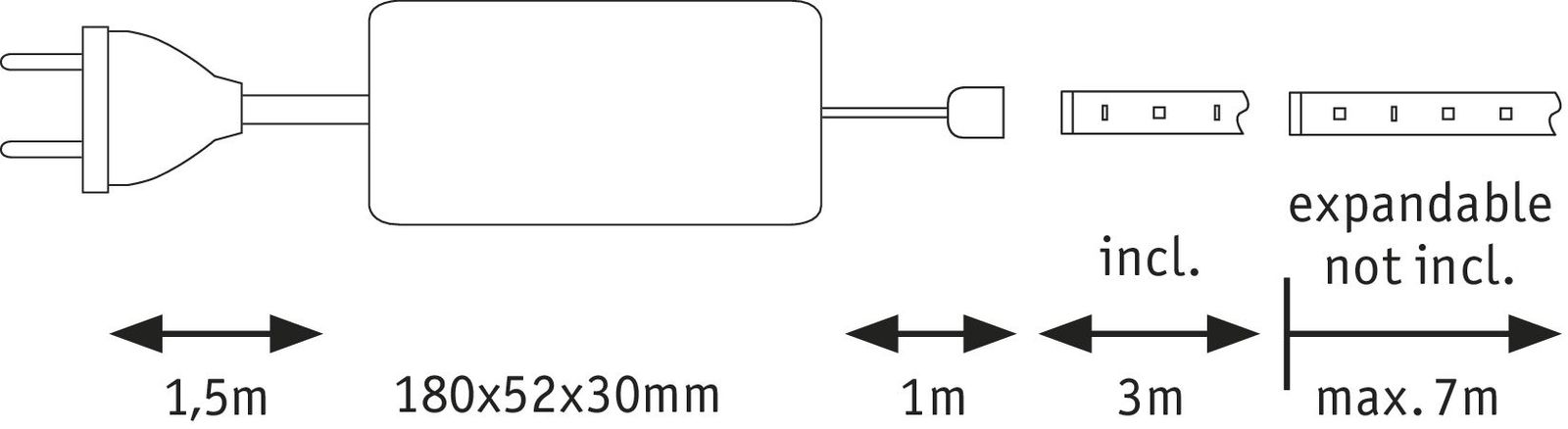 LED-Lichtband 13,3W/m MaxLED ws 2700K UC 144Stk/m LED nicht austauschbar IP20