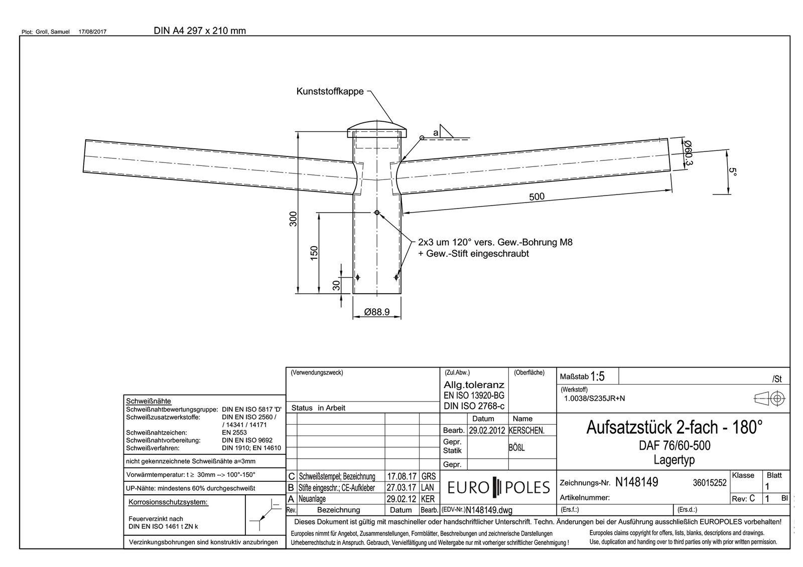 Aufsatzstück 76mm 60mm 2f ST Zubehör