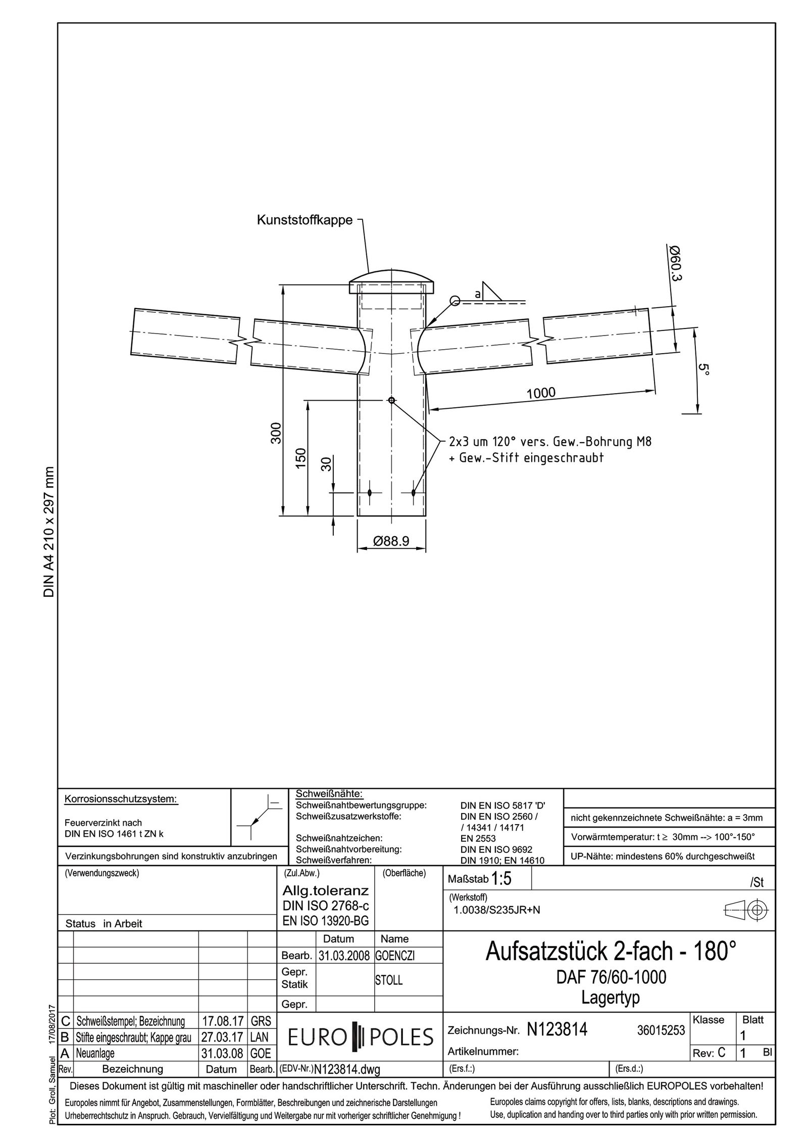 Aufsatzstück 76mm 60mm 2f ST Zubehör