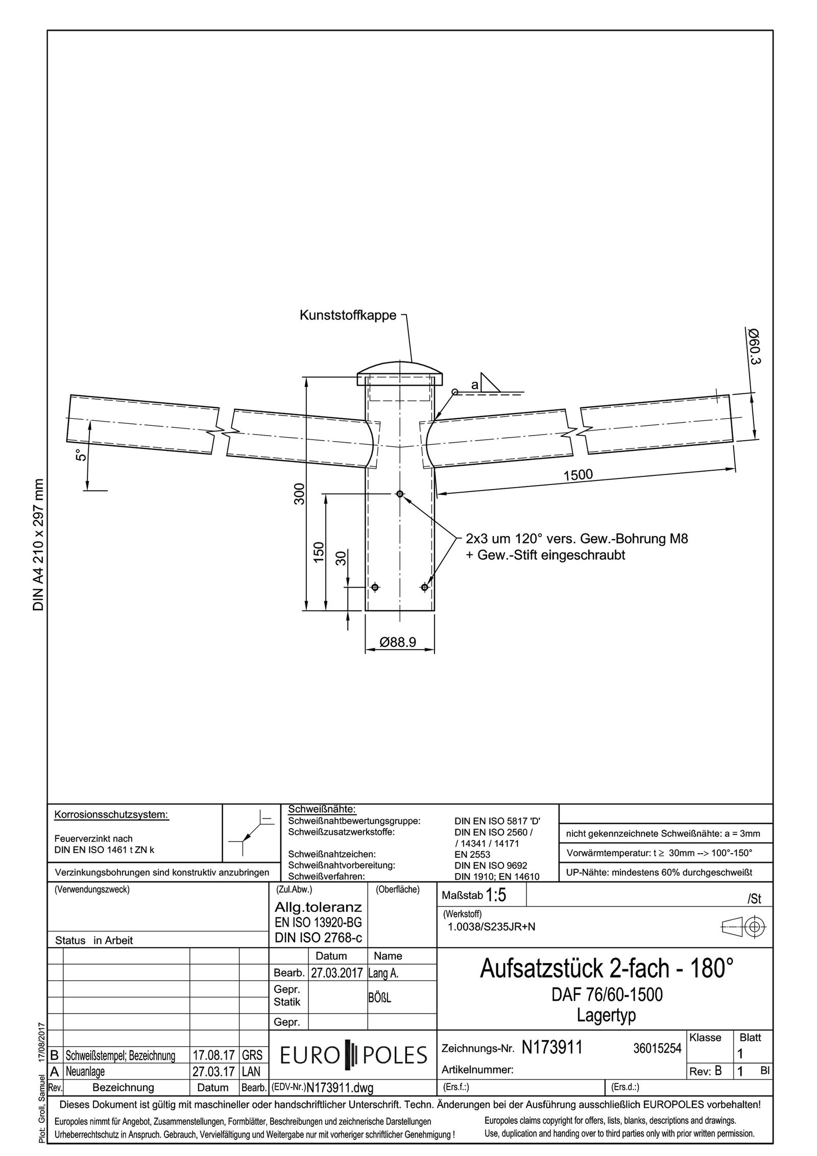 Aufsatzstück 76mm 60mm 2f ST Zubehör