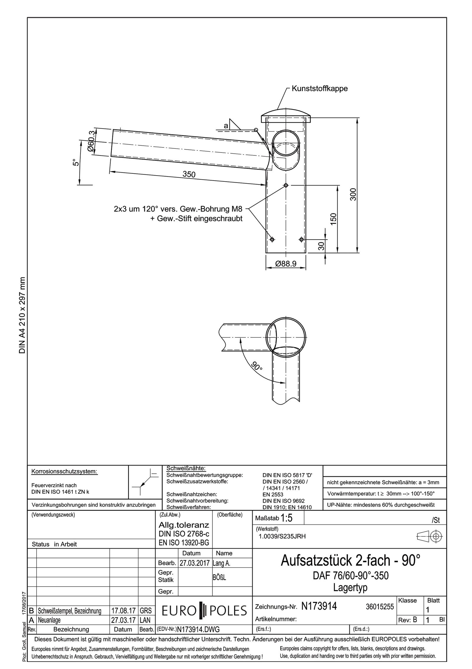 Aufsatzstück 76mm 60mm 2f ST Zubehör