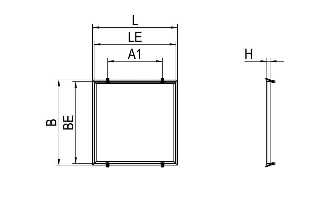 Einbaurahmen ws ST L654mm B654mm H45mm