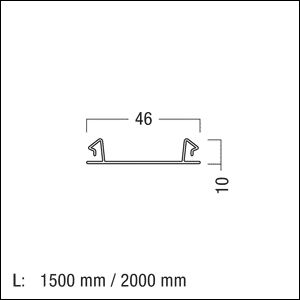 Abdeckung ws Kst L1498mm B47mm H10mm