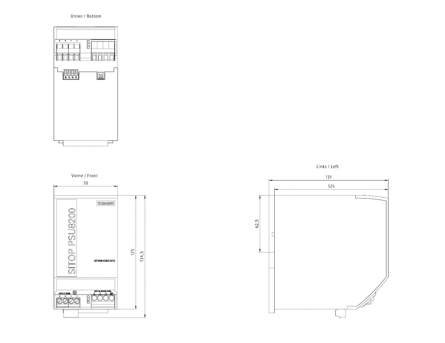 Gleichstromversorgung REG 48V 480W IP20 400-500VAC 10A f.Reiheneinb Kurzschlussf