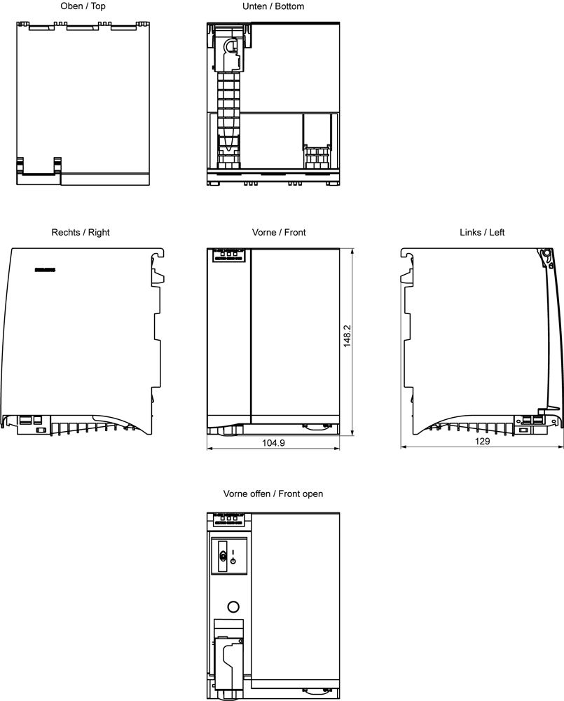 SPS-Systemstromversorgung DC 19,2-28,8V Redundanzf 105x147x129mm
