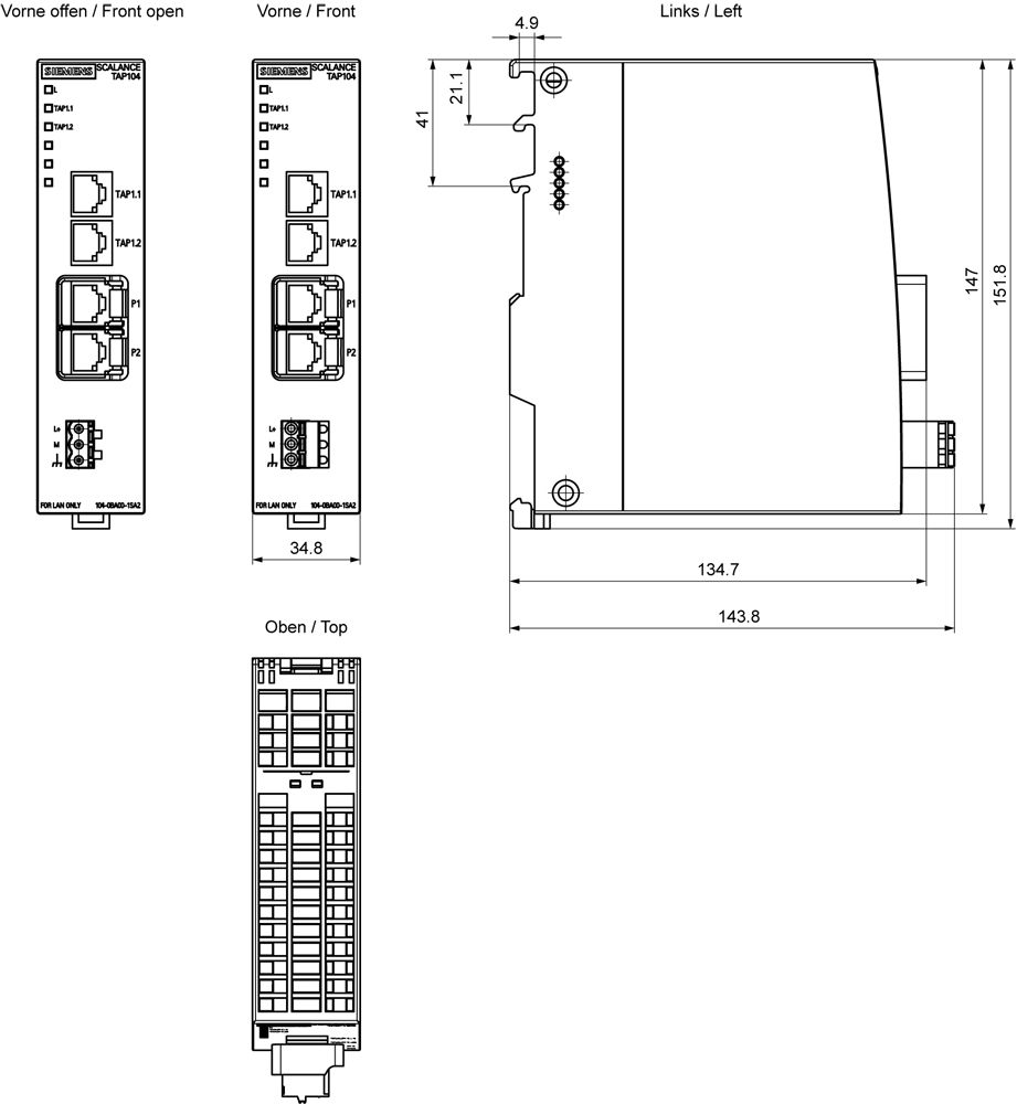 Switch Hutschiene 2x10/100Mbps