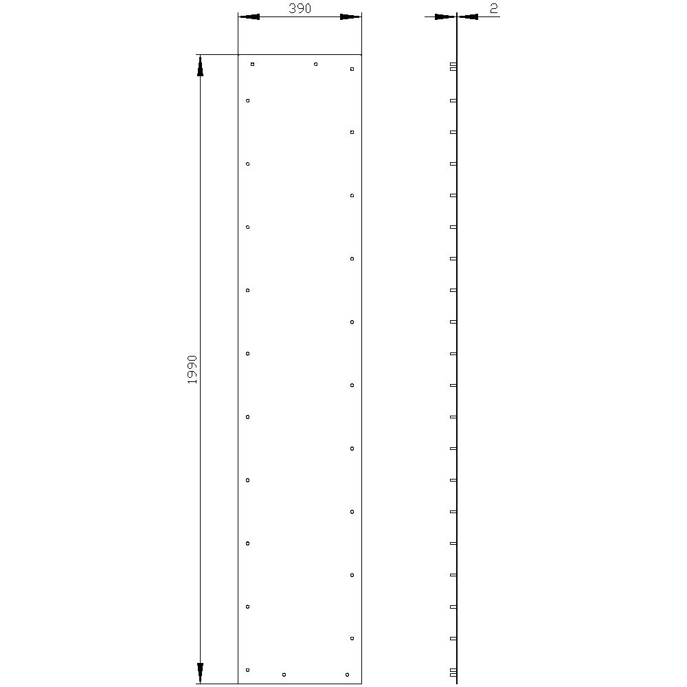 Seitenwand ST 400mm RAL7035 pulverbesch