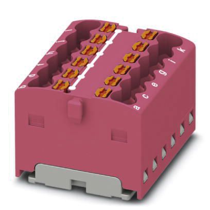 Verteilerblock 0,14-1,5qm 1Etage 12kl pi 17,5A pink Direktmont