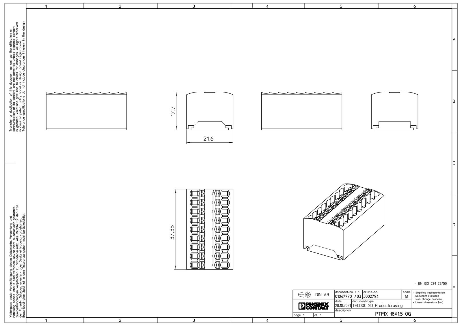 Verteilerblock 0,14-1,5qm 1Etage 18kl or 17,5A Direktmont