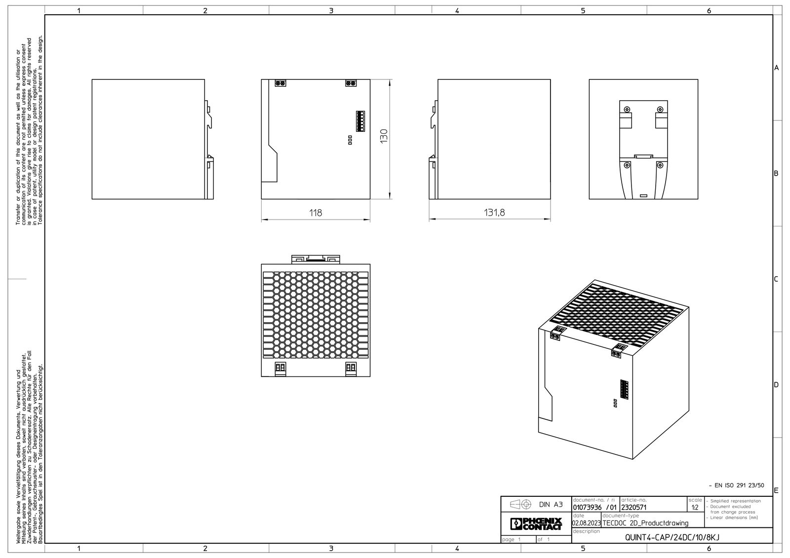 Kapazitätsmodul 118x130x125mm