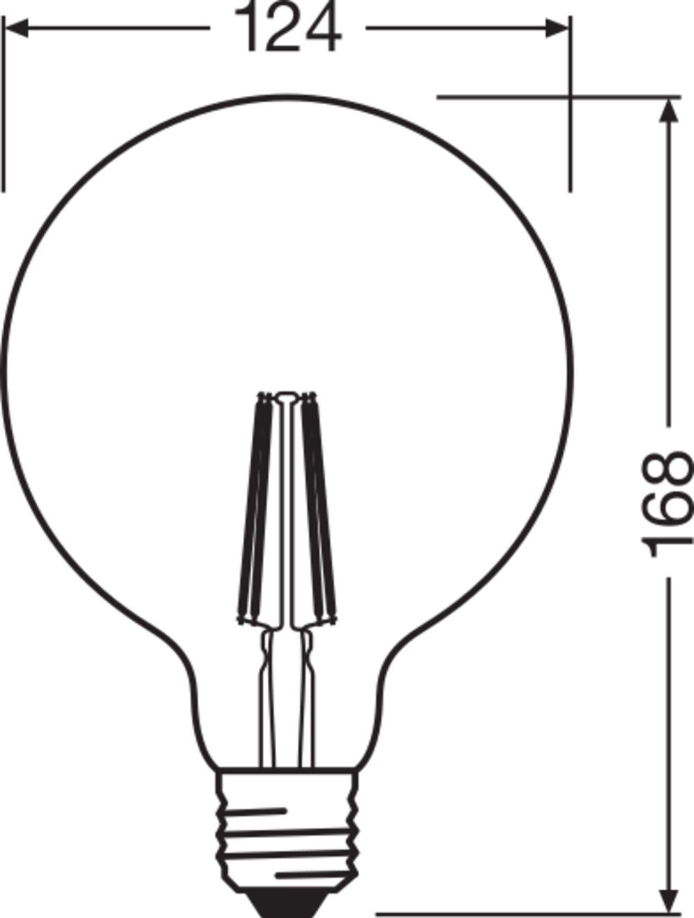 LED-Kugellampe FM E27 G12 Vintage 1906 2,5W 2400K Filamentlampe G125 ws 220lm