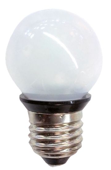 LED-Kugellampe E27 0,85W 2500K 24lm ws mattiert DC Ø45x70mm 220-240V