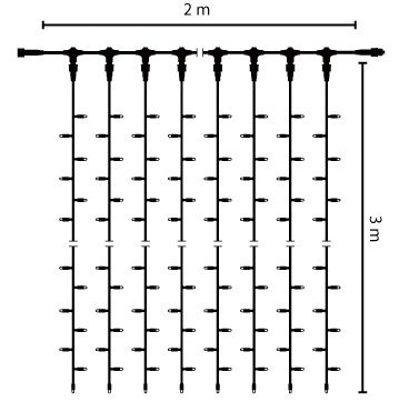 LED-Lichtvorhang DrapeLite ws 600LP IP67 2m 35W m.LM