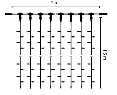 LED-Lichtvorhang DrapeLite ws 140LP IP67 2m 5W m.LM