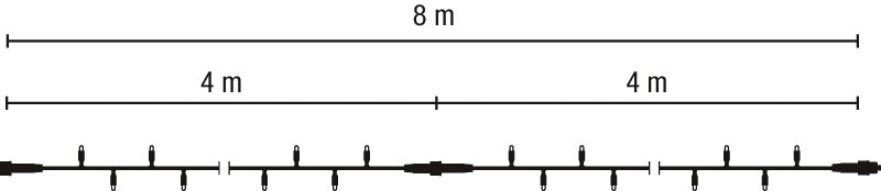 LED-Lichterkette ws 160LP IP67 8m 14W m.LM