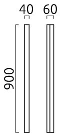 LED-Badleuchte LADO 18W 2900K 1560lm chr Konv IP44 900x60x40mm