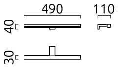 LED-Bilderleuchte GAIA 12W 2700-6000K 650lm chr Konv IP44 110x490x40mm