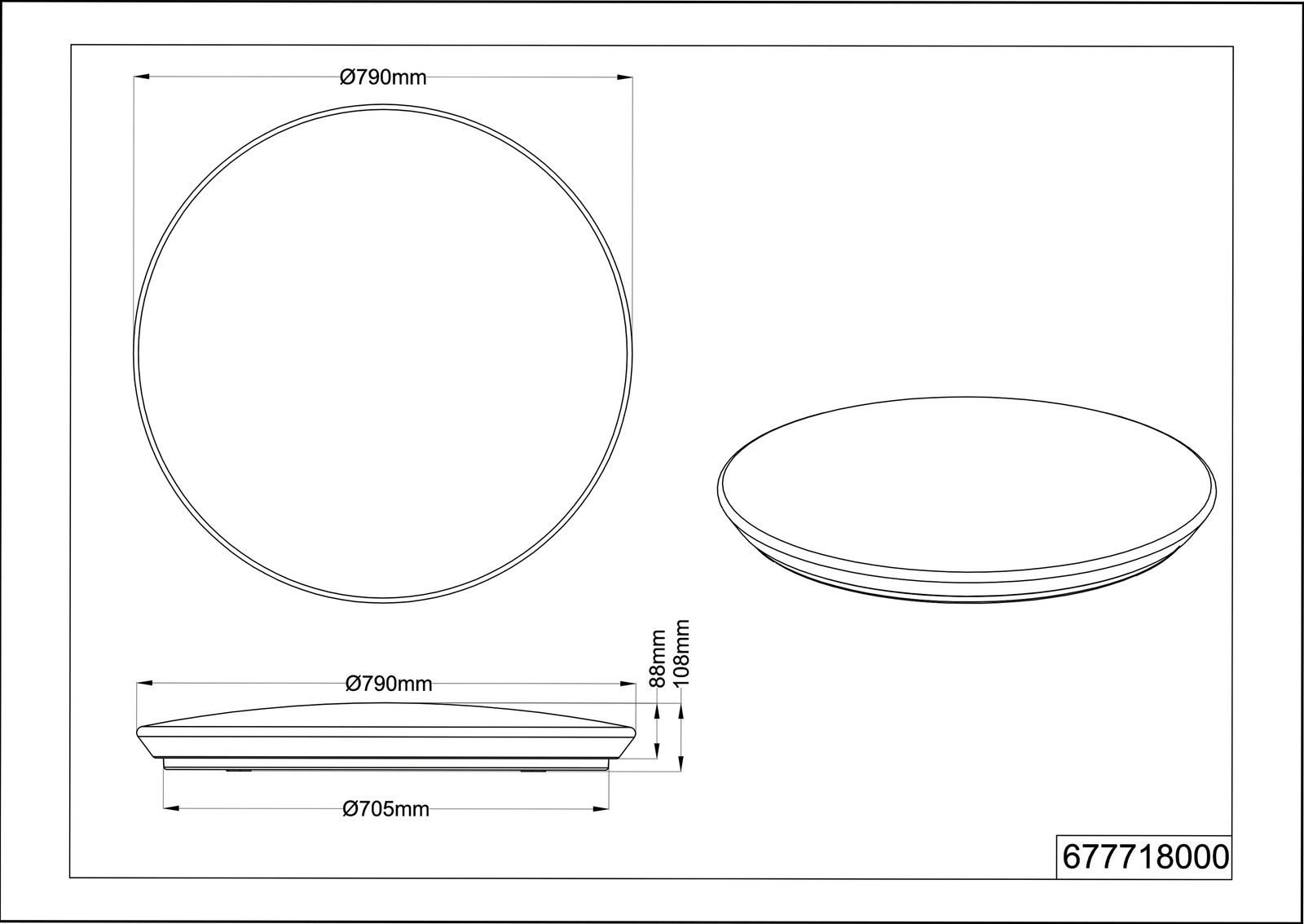 LED-Anbauleuchte Nagano 72W 3000-5500K 8500lm ws Konv IP20 Ø790x108mm