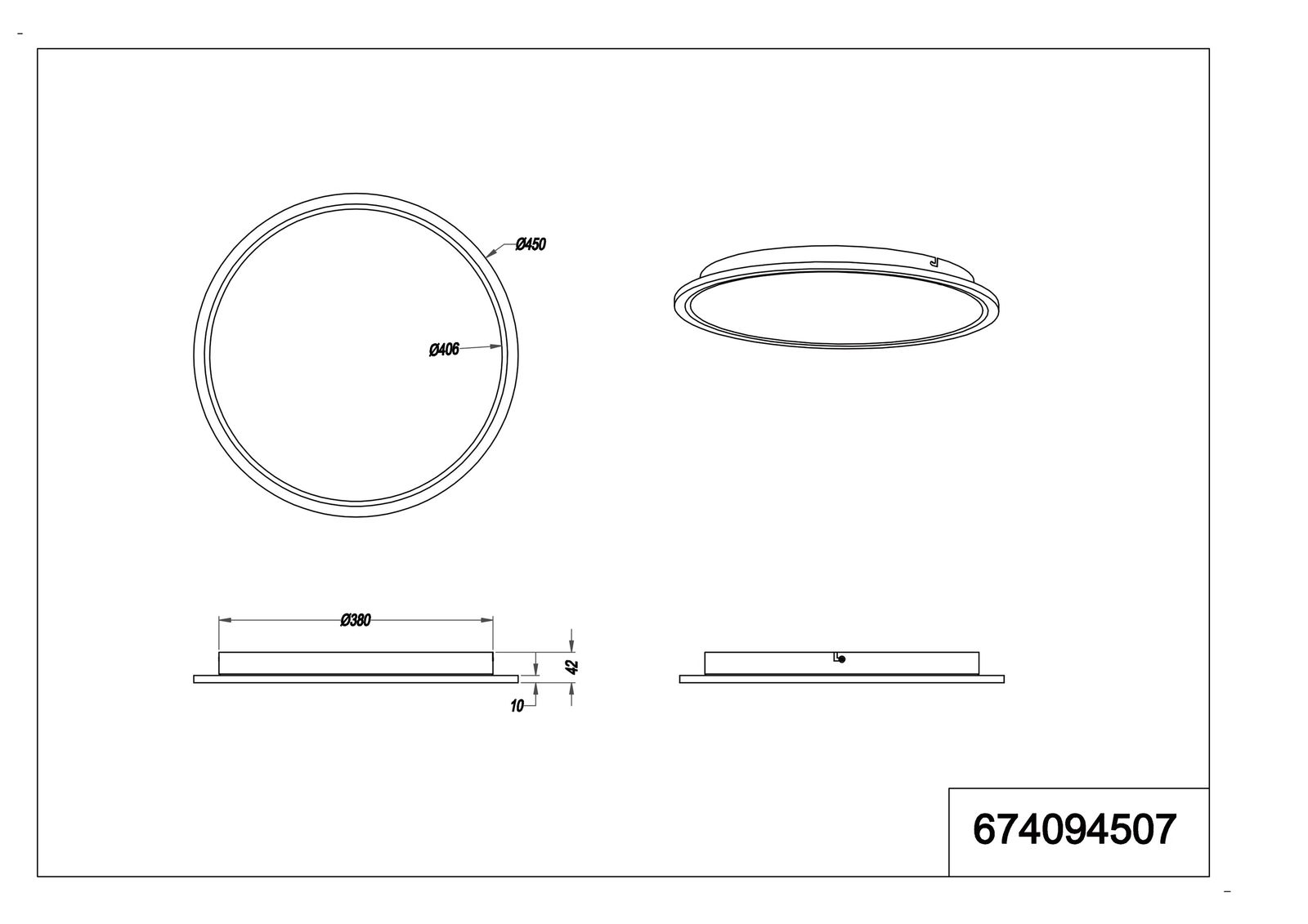 LED-Anbauleuchte Phoenix 26W 3000K Konv 3000lm nickel Dimmung Phasenabschnitt