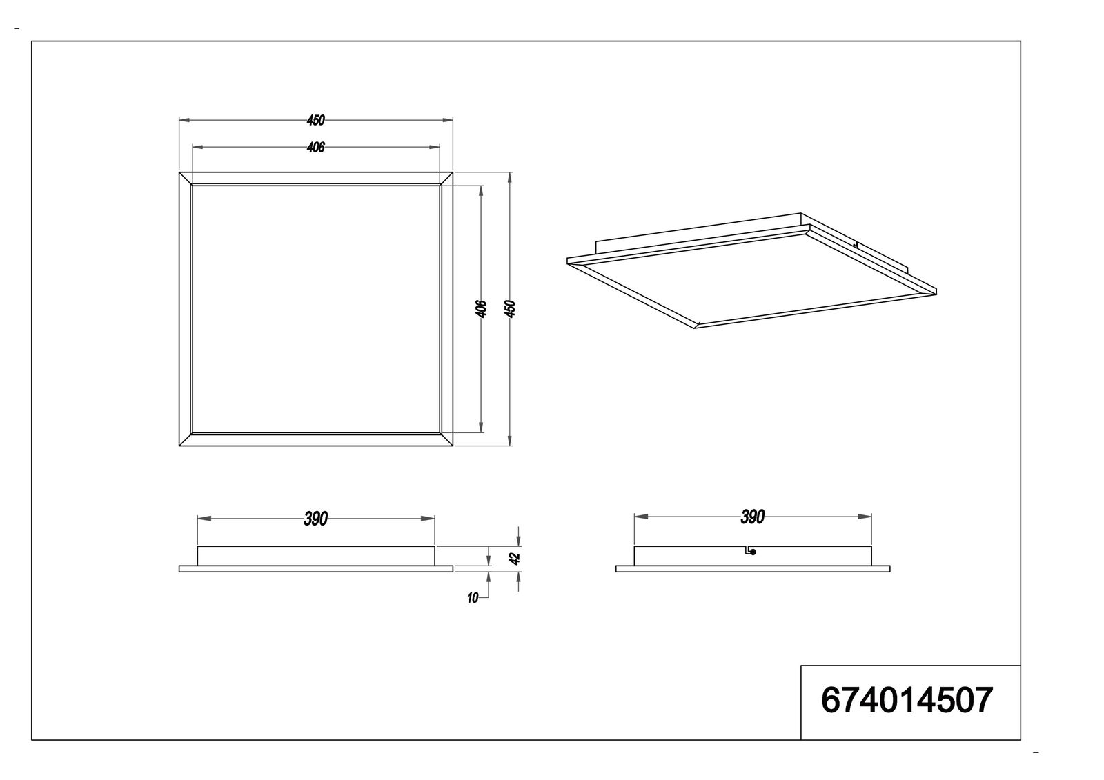 LED-Anbauleuchte Phoenix 26W 3000K Konv 2400lm nickel Dimmung Phasenabschnitt