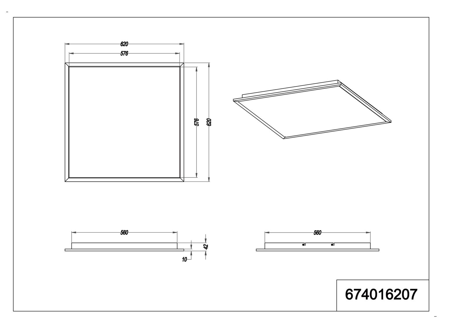 LED-Anbauleuchte Phoenix 30W 3000K Konv 3600lm nickel Dimmung Phasenabschnitt