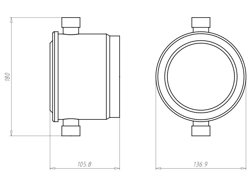 Leuchteneinbaugehäuse HaloX Ø100mm 105mm 160mm Kst Geeignet für HV-Leuchten