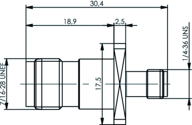 Koax-Kupplung TNC Buchse/Buchse 50Ohm ger