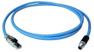 Patchkabel Cat7 S/FTP IP67 5m bl M12 RJ45 gekreuzt 24qmm