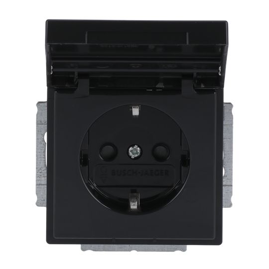 Steckdose 1f anth glz UP m.BS Klappd IP20 BSF Mit erhöhtem Berührungsschutz