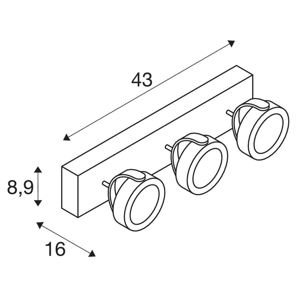 LED-Anbaustrahler 47W 3000K 3000lm Konv sw mt 3LEDs Alu IP20 breitstrahlend